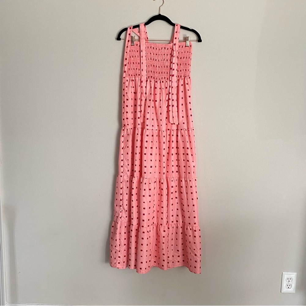 Smocked Sundress - Pink and Red - Size Large